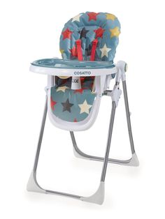 a baby high chair with stars on it