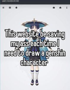 a girl with an umbrella that says this website be saving my as each time i need to draw a genshin character