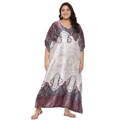 Pull-On Closure Material: 100% Satin Pattern: Paisley Printed Size: Fits Perfectly To Us Plus Size 1x To 3x Color: Peach Length: 52 Inches Sleeve Style: Kimono 3/4 Sleeve Neck Style: V-Neckline Model: Sg152-2007-Pch Care Instruction: Hand Wash/Machine Wash Elegant Patterned Maxi Dress For Beach, Paisley Print Short Sleeve Beach Dress, Beach Dresses With Paisley Print And Short Sleeves, Elegant Paisley Print Maxi Dress For Vacation, Summer Paisley Print Kaftan, Pink Paisley Print Dresses For Vacation, Elegant Pink Printed Kaftan, Pink Paisley Print Maxi Dress For Summer, Pink Paisley Print Maxi Dress For Beach