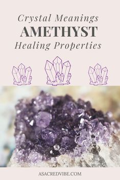 Meaning Of Amethyst, Purple Meaning, Amethyst Healing Properties, Amethyst Cathedral, Things To Try, Calming Stones, Amethyst Geode, Spiritual Awareness, Crystal Meanings