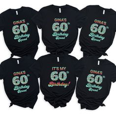 Please note that I will be on vacation from 10/4/2024 - 10/12/2024.  All orders placed during this time will be delayed an additional 8 days tin addition to the stated processing and shipping times quoted. Get your comfortable, stylish Customized matching 60th Beachy, Tropical Birthday Crew squad group shirt, T-shirt, tshirt here.  Perfect for a girls weekend, getaway, or trip.  Wear your 60th group themed soft Personalized crewneck shirts or give as a gift and help the birthday honoree celebrat Birthday Party Shirts, Girls Weekend Getaway, Tropical Birthday, 1 Birthday, Beach Birthday, Squad Shirt, 60th Birthday Party, Group Shirts, Birthday Party Shirt