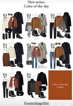 Cognac Outfit, Color Capsule Wardrobe, Outfits For Petite, Wardrobe Minimalist, Capsule Wardrobe Minimalist, Outfit Planner, Winter Travel Outfit, Capsule Wardrobe Outfits