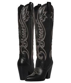 Steve Madden Lasso Boots Outfit, Steve Madden Lasso Boots, Green Cowboy Boots Steve Madden, Steve Madden Tall Black Boots, Luxury Black Western Mid-calf Boots, Women's Wardrobe, Western Boots, Smooth Leather, Product Reviews