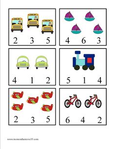 the worksheet shows how to make numbers for children's vehicles and boats