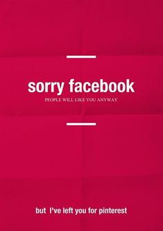 a red poster with the words sorry facebook on it