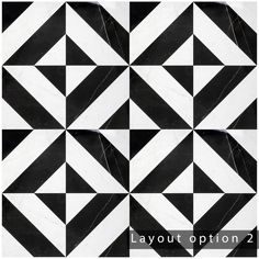 a black and white tile pattern with the words pattern 4 on it's side