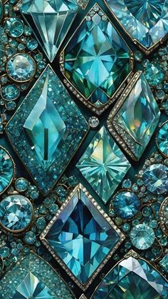 many different colored diamonds are arranged together