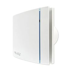 the back side of a white wall mounted device with blue trimmings on it