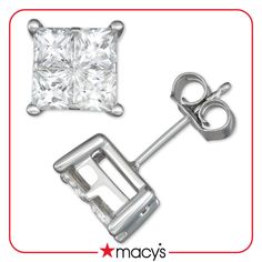 in stock Macy's Fine Jewelry Wedding Diamond Earrings, Macy's Fine Jewelry Diamond Earrings For Wedding, Macy's Formal Cubic Zirconia Jewelry, Macy's Cubic Zirconia Formal Jewelry, Vs Clarity Diamond Earrings For Formal Occasions, Timeless Polished Diamond Earrings, Formal Diamond Earrings With Vs Clarity, Macy's Silver Wedding Earrings, Macy's Diamond Earrings With Prong Setting As Gift