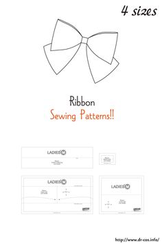 the ribbon sewing pattern is shown here