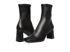 Steve Madden Harli - Women's Shoes : Black : Flaunt your sumptuous choice in fashion as you take your steps in the Steve Madden Harli Boots. Sculpted with a modern square toe and lifted by an on-trend block heel, these ankle boots offer an instant dose of elegance to your outfit. They are formed with a faux leather and synthetic upper paired with textile and faux leather lining and come with a zippered entry for ease of wear. Comfortable padded footbed. Synthetic outsole. Imported. Measurements: Heel Height: 2 3 4 in Circumference: 9 1 2 in Shaft: 6 1 4 in Product measurements were taken using size 7, width M. Please note that measurements may vary by size. Black Shoes Women, Mid Calf Boots, Mid Calf, Types Of Fashion Styles, Steve Madden, Block Heels, Sandals Heels, Heel Height, Ankle Boots