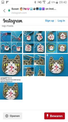 the instructions for how to make a crocheted cat purse