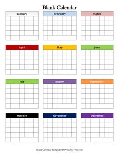 blank calendars for the month with holidays