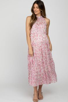 Pink Printed Sleeveless Tiered Maternity Midi Dress – PinkBlush Summer Tiered Maternity Dress, Tiered Summer Maternity Dress, Tiered Maternity Dress For Summer, Spring Maternity Wear Tiered Dress, Spring Maternity Tiered Dress, Spring Tiered Maternity Dress, Tiered Ruffle Maternity Maxi Dress, Spring Pink Maxi Maternity Dress, Pink Maxi Maternity Dress For Spring