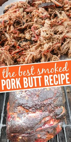 Slow cooked in a smoker untli fall apart tender and flavorful. Smoker Cooking Recipes, Smoker Grill Recipes, Bbq Smoker Recipes