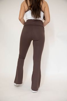 These Butter Foldover Flare Leggings are designed with comfort in mind. Made from super soft fabric, they feature a fold over waist for a snug fit and flared leggings that flatter your figure. Perfect for yoga, running or lounging. Model Info Model is 5’6 and wearing size: SMALL Model measurements: Bust: 32 in. Waist: 28.5 in. Hips: 38 in. Size Chart GENERAL SIZE CHART: 00-EXTRA SMALL, 0-2 SMALL, 4-6 MEDIUM, 8-10 LARGE, 12-14 EXTRA LARGE Each item runs differently therefore there is not a size c Flared Leggings, Flare Leggings, Fold Over, Model Measurements, Snug Fit, Soft Fabric, Soft Fabrics, Extra Large, Size Chart