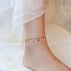 LEAF ANKLET Elegant Gold Dangle Anklets, Gold Dangle Anklets As Gift, Gold Dangle Anklets For Gift, Leg Jewelry, Tassel Anklet, Anklets For Women, Foot Chain, Popular Jewelry, Leaf Jewelry