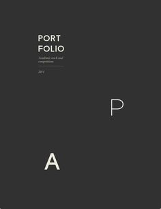 the cover of port folio's publication, featuring an image of a black background