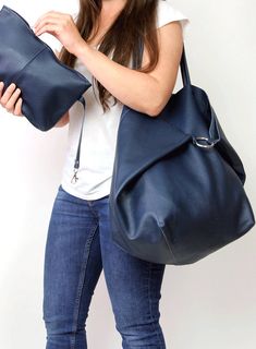 Navy Blue Shoulder Bag Leather Bag Teal Blue Tote Bag Leather | Etsy Dark Blue Bag Outfit, Blue Large Capacity Hobo Bag, Blue Large Capacity Hobo Bag For Everyday Use, Modern Blue Hobo Bag With Double Handle, Blue Double Handle Hobo Bag For Everyday, Blue Soft Leather Hobo Bag For Travel, Blue Double Handle Hobo Bag, Modern Blue Soft Leather Hobo Bag, Modern Blue Hobo Bag For Errands