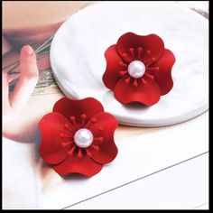 Material :Zinc Alloy Lead And Nickle Free Hypoallergenic. Comfortable Fitting. Reasonable Offers Are Welcome When You Buy 2 Or More Items. Leave A Message On Each Item You Want To Bundle. All Items Typically Ships Within The Next Business Day. Feel Free To Message Me With Any Questions. Follow My Page For New Items Red Flower Shaped Earrings For Spring, Red Flower-shaped Earrings For Spring, Elegant Red Flower Earrings For Spring, Red Flower Earrings For Summer Party, Trendy Red Flower Earrings For Summer, Trendy Red Flower Earrings For Gifts, Trendy Red Flower-shaped Earrings, Follow My Page, Flower Stud