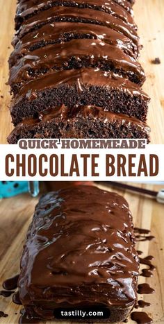 chocolate bread is sliced and ready to be eaten