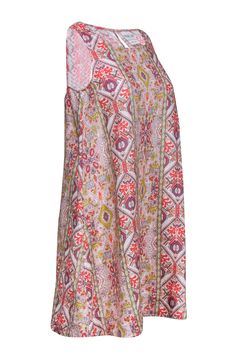 Bring the party wherever you go in this fun frock from Rachel Zoe! A bright and bold Aztec-inspired print in an easy shift silhouette makes this eye-catching piece perfect for an afternoon lunch with your friends! You'll be sure to make a statement when you rock this with strappy sandals and a jean jacket! Size XS 100% Linen Unlined Pullover with single button closure at back neck Round neckline Shift silhouette Sleeveless Side inseam pockets Afternoon Lunch, French Girl Chic, Sleeveless Linen Dress, Buy Shoes Online, You Rock, Rachel Zoe, French Girl, Aztec Print, 70s Fashion