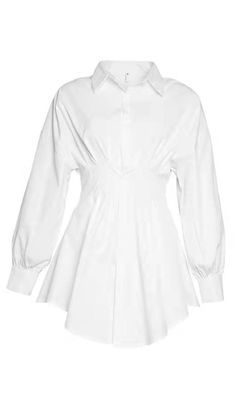 WHITE CINCHED WAIST SHIRT DRESSIntroducing our White Cinched Waist Shirt Dress, a fresh and feminine addition to your wardrobe. Made from crisp white cotton, this dress features a blouson shirt style with incredible waist-cinching panels that create a flattering silhouette. Perfect for any occasion, this dress can be dressed up or down for a versatile look. Key Features: Made from stretch cotton for a comfortable fit Stretch Factor: 1/3 Dress Length: Approximately 87cm Materials: Cotton Twill (6 Plus Size Shopping, White Shirt Dress, Cotton Blouses, Sweater Blouse, Cinched Waist, Bandage Dress, Blouse Dress, Vest Dress, Xl Dress