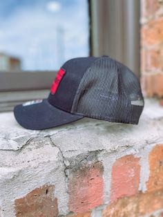 Solid Black Richardson 112 Snapback Hat with a Texas made Red Patch with Black Stitching. Black Fitted Trucker Hat, Fitted Black Trucker Hat, Fitted Snapback Hat For Outdoor, Black Fitted Trucker Snapback Hat, Fitted Black Trucker Snapback Hat, Fitted Snapback Hat With Flat Brim For Outdoor, Fitted Flat Brim Snapback Hat For Outdoor, Black Flat Brim Hat For Baseball Season, Fitted Trucker Snapback Hat With Flat Bill