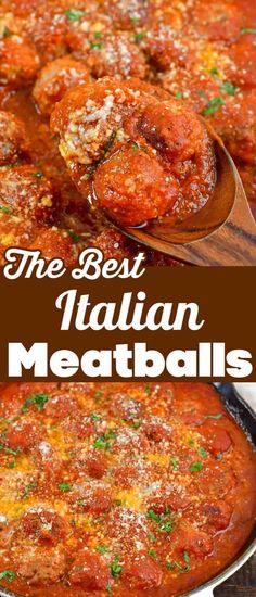 the best italian meatballs recipe is made with marinara sauce and parmesan cheese