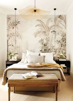 Star Bedroom, Tropical Bedrooms, Interior Design Per La Casa, Deco Bedroom, Design Del Prodotto, Wallpaper Bedroom, Stylish Furniture, Guest Bedroom, Home Decor Bedroom