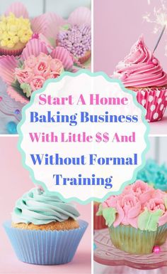 some cupcakes with pink and blue frosting on them are featured in this post