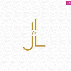 the letter j and i is inscribed in gold on a white background with a pink border