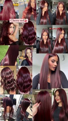 Reddish Pink Hair, Blonde Red Hair, Red Balayage Hair, Hair Inspired, Red Balayage, Cherry Hair, Burgundy Hair, Hair Colours, Red Cherry