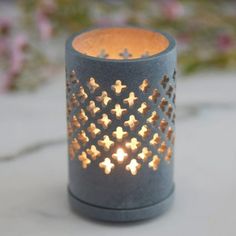 a candle that is sitting on a table