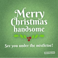 merry christmas hand some see you under the mistletoe