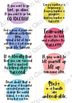 four watercolor circles with the words,'if you want to be successful in life and