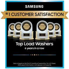 the top load washers are now available in samsung's 1 customer satisfaction survey