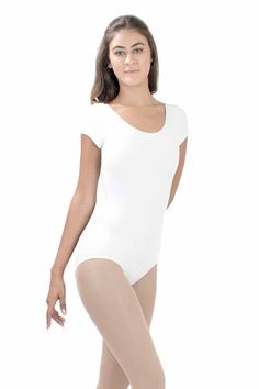 This classic short sleeve leotard makes an essential and practical piece in every dancer’s wardrobe. Featuring an elegant scoop neckline and a cotton blend material for quality and comfort. Feel great doing all your leaps and turns in this ultra classic short sleeve leotard. Style: BM5423L Detail: Full front lining Fabric: Cotton / Polyester / Spandex Sizes: XS, S, M, L, XL Colors: Black and White Actual color may vary slightly from your monitor. For wholesale inquiries, please call us at (626)