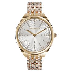 Swarovski Attract Watch, Metal Bracelet, White, Gold-tone Pvd - 25% OFF Crystal Watches, Metal Bracelet, Metal Straps, Stylish Watches, Analog Watch, Clear Crystals, Champagne Gold, Metal Bracelets, Watch Collection