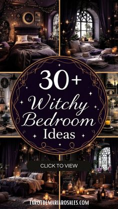 an image of witch bedroom decor with candles