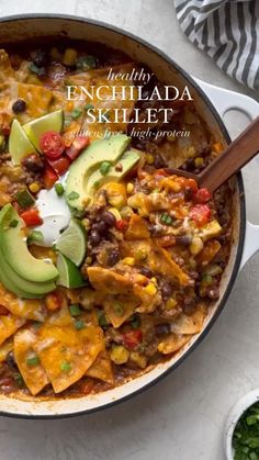 #healthyrecipeseasy Diced Meat Recipes, 15 Min Healthy Meals, Lean Red Meat Recipes, No Meat High Protein Meals, Rolled Enchiladas, Skillet Enchiladas, Beef Skillet, Enchilada Skillet, Enchiladas Healthy