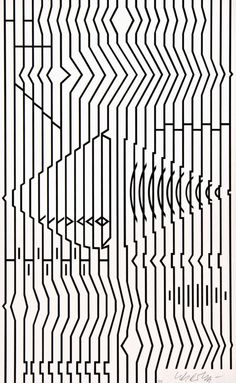 an abstract black and white pattern with wavy lines