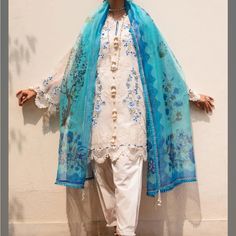 Brand New Sana Safinaz Lawn Suit Dyed Pants, Net Shirt, Asian Designers, Lawn Suit, Sana Safinaz, Delicate Embroidery, Lawn Suits, Organza Dupatta, Shalwar Kameez