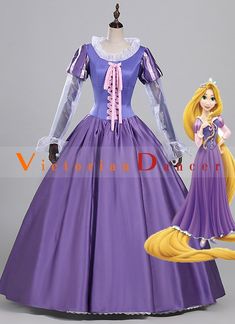 Adult Women Tangled Rapunzel Cosplay Dress     Condition: Brand New   Color: Purple   Material: Satin and Lace   Occasion: Halloween,Christmas,Role Cosplay,Photo shoot or Shows   Long Length: Length: Long Sleeves   Collar: O-Neck   Dresses Length:Floor-Length   Includes: Dress     Are you looking for Movie  amp;amp; TV theme princess dresses? You amp;#39;re come to the right place , Our provide fantastic women adult princess dresses for you choose. Such as Beauty and the Beast Belle, Cinderella, Purple Costume Dress For Cosplay Events, Purple Fantasy Costume Party Dress, Purple Fantasy Dress For Costume Party, Fantasy Style Purple Dress For Costume Party, Fairytale Overbust Cosplay Dress, Purple Fantasy Dresses For Fantasy Events, Princess Costume For Halloween Fantasy Events, Purple Halloween Costume For Fancy Dress, Purple Halloween Fancy Dress Costumes