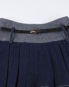 Details: Short pleated skirt with belt designSkirt Length: ShortMaterials:85% Cotton + 15% Polyester * Note: All new denim products come with button holes knitted to make sure such product is 100% new from suppliers Denim Blue Cotton Skirt With Belt Loops, Denim Blue Mini Skirt With Belt Loops, Casual High-waist Skirt With Belt, Casual High Waist Skirt With Belt, High-waist Denim Skirt With Belt Loops For Work, High Waist Denim Skirt With Belt Loops For Work, Casual Denim Skirt With Belt For Spring, Casual Belted Skirt For Fall, Casual Denim Skirt With Belt Loops For Work