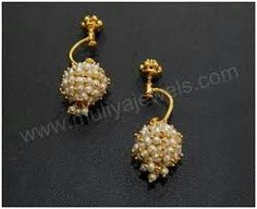 Gold Objects, Silver Ear Cuff Earrings, Maharashtrian Jewellery, Ear Chain, Handmade Gold Jewellery, Wedding Jewellery Collection, Gold Jewelry Earrings