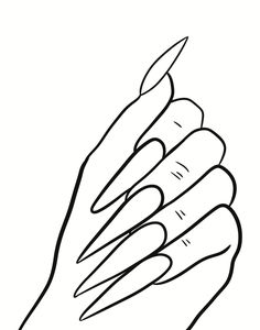 a black and white drawing of a hand holding something