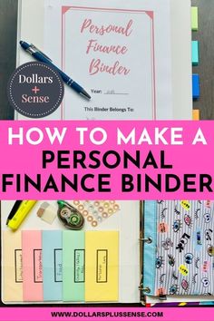 personal finance binder with the title how to make a personal finance binder