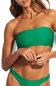 Free shipping and returns on Seafolly Essential Tube Bikini Top at Nordstrom.com. Stretchy and resilient ribbed fabric enhances the throwback '80s vibe of this playful bandeau, styled with minimal structure and clean lines. Tie Waist Top, Wool Blend Jacket, Knit Jacket, Ribbed Fabric, Vneck Sweater, Fashion Clothes Women, Nordstrom, Clothes For Women, Makeup