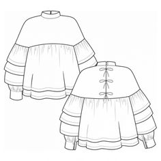 an illustration of a dress with long sleeves